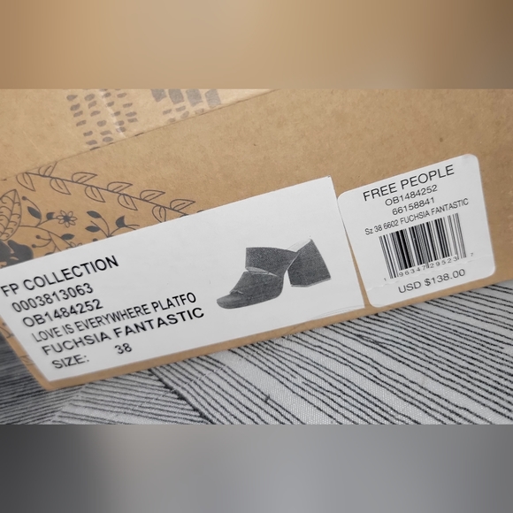 Brand New in Box (NIB) Free People Love is Everywhere Platform Heel - Picture 3 of 12